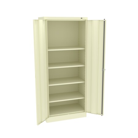 Tennsco Welded Standard Slim Storage Cabinet, 30"Wx18"Dx72"H, Champagne/Putty 721830-CPY